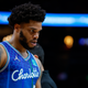 Miles Bridges #0 of the Charlotte Hornets reacts during the second half against the Atlanta Hawks at State Farm Arena on April 13, 2022 in Atlanta, Georgia.